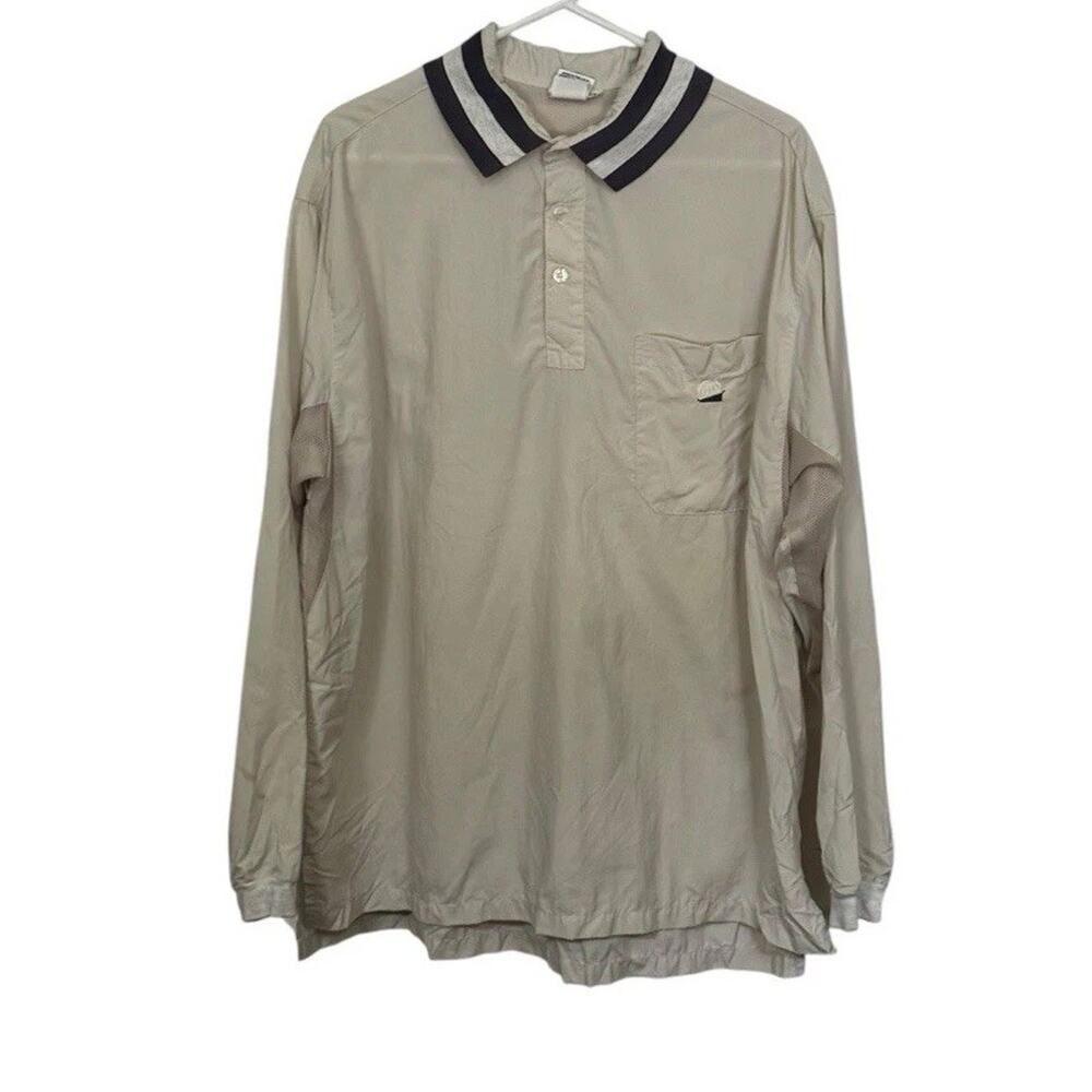 Solumbra Safari Shirt Mens Large Cream Summer Vented Performance Fishing READ‎